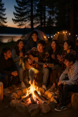 Latino Youth Group by Campfire