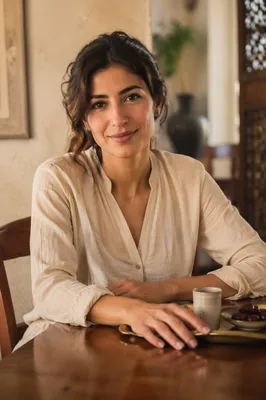 Warm Portrait of Lebanese Woman Indoors