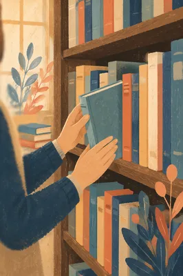 Librarian Returning Book in Quiet Reading Room