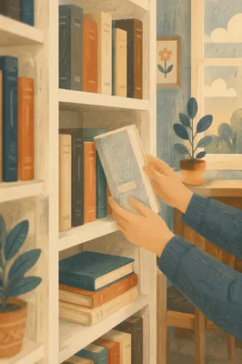 Librarian Returning Book in Quiet Reading Room