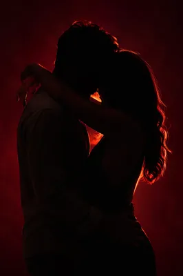 Romantic Couple Embracing in Warm Shadows