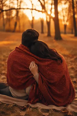 Warm Autumn Embrace in Golden Park