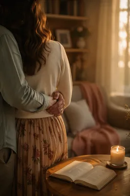 Golden Hour Couple Embrace at Home