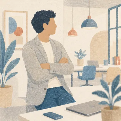 Professional Casual Man in Modern Office