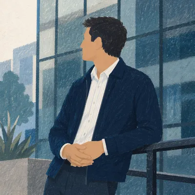 Casual Professional Man Outside Modern Office