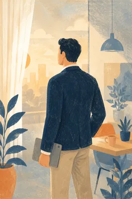 Professional Casual Man by Window Portrait