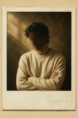 Vintage Casual Male Portrait with Soft Shadow