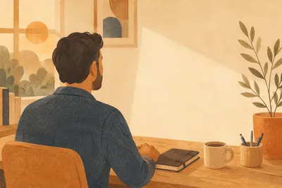 Thoughtful Professional Man in Sunlit Office