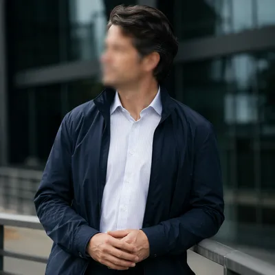 Professional Casual Man Outside Modern Office