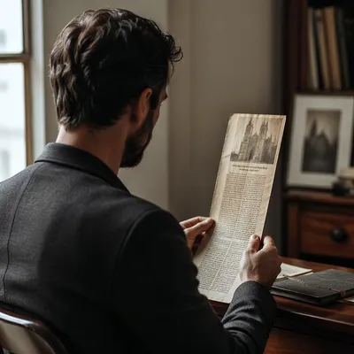 Professional Man Reading Church Restoration Clipping