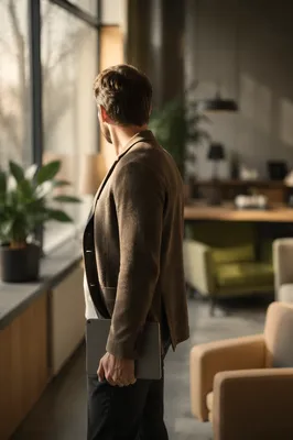 Professional Casual Man in Modern Lounge