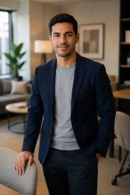Confident Young Man in Modern Office