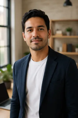 Confident Young Man in Modern Office