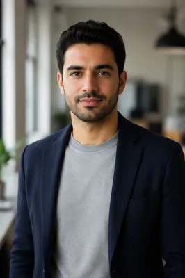 Confident Young Man in Modern Office
