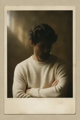 Anonymous Man in Cream Sweater Portrait
