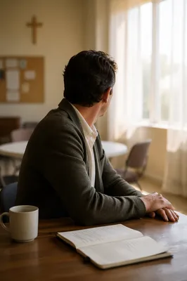 Thoughtful Professional Man After Faith Gathering