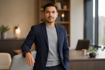 Confident Young Man in Modern Office