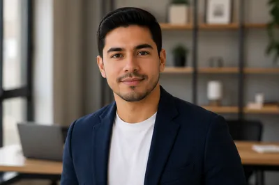 Confident Young Man in Modern Office