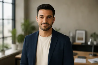 Confident Young Man in Modern Office