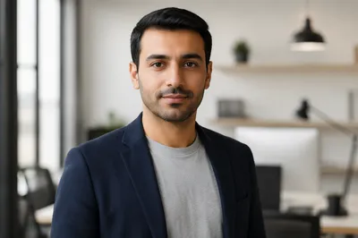 Confident Young Man in Modern Office
