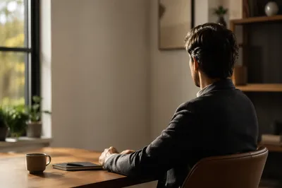 Thoughtful Professional Man in Sunlit Office