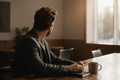 Professional Casual Man Before Mentoring Meeting