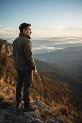 Man at Misty Mountain Overlook