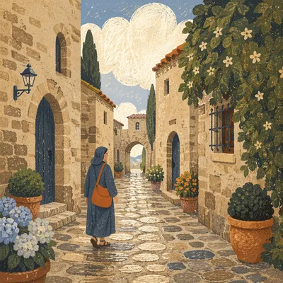 Quiet European Stone Alley Perspective