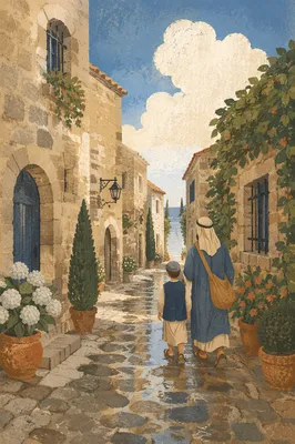 Quiet European Stone Alley in Sunlight