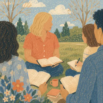 Woman Leading Bible Study in Sunny Park