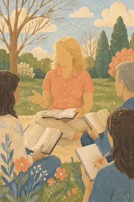 Woman Leading Bible Study in Sunny Park