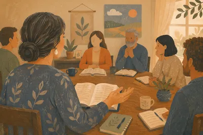 Woman Leading Bible Study Circle