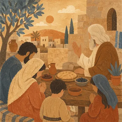 Middle Eastern Christian Family Prayer Dinner