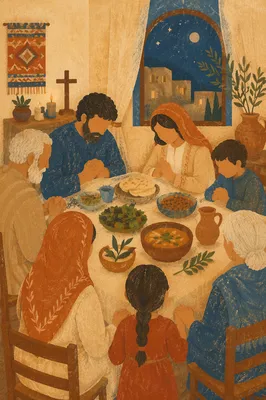 Middle Eastern Christian Family Prayer Dinner