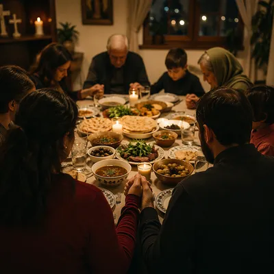 Middle Eastern Christian Family Prayer Dinner