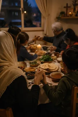 Middle Eastern Christian Family Prayer Dinner