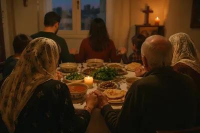 Middle Eastern Christian Family Prayer Dinner