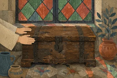 Ancient Middle Eastern Church Chest Interior