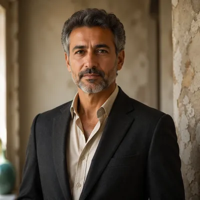 Distinguished Middle Eastern Man Indoor Portrait