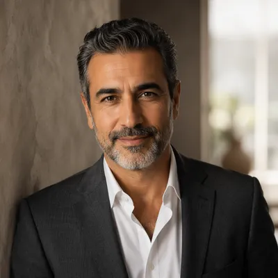 Distinguished Middle Eastern Man Portrait Indoors