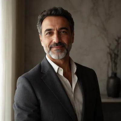 Distinguished Middle Eastern Man Indoor Portrait