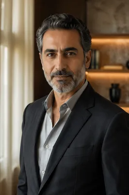 Distinguished Middle Eastern Man Indoor Portrait