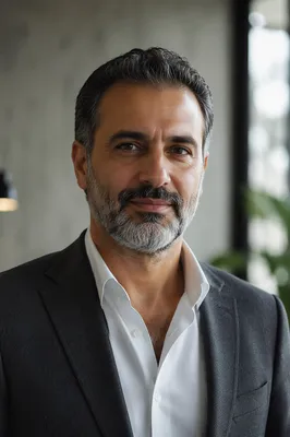Distinguished Middle Eastern Man Portrait Indoors
