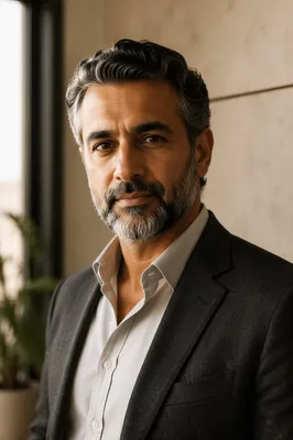 Distinguished Middle Eastern Man Indoor Portrait