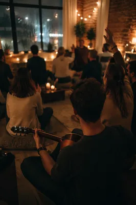 Acoustic Gathering in Cozy Loft Living Room