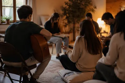 Young Adults in Cozy Acoustic Gathering