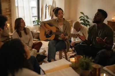 Intimate Acoustic Worship Gathering Indoors