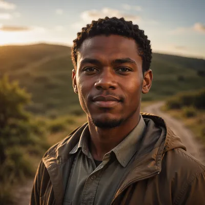 Young Man Portrait on Rural Path