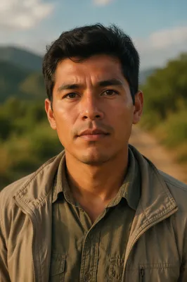 Young Man Portrait on Rural Path