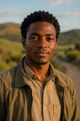 Young Man Portrait on Rural Path